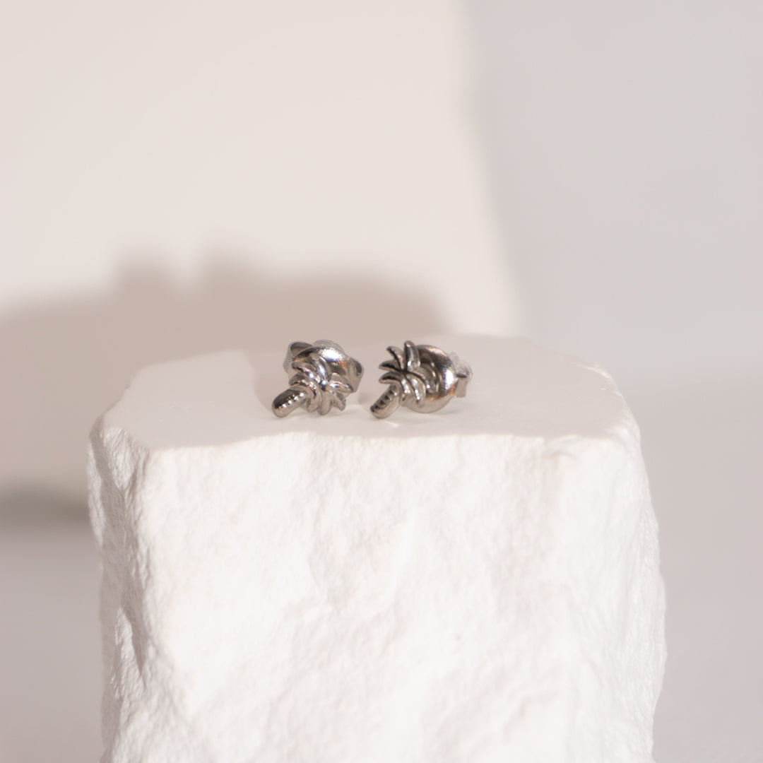 Mini Palm Earrings (Silver)