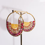 Load image into Gallery viewer, Violet Crystal Hoops
