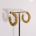 Load image into Gallery viewer, Lime Crystal Hoops
