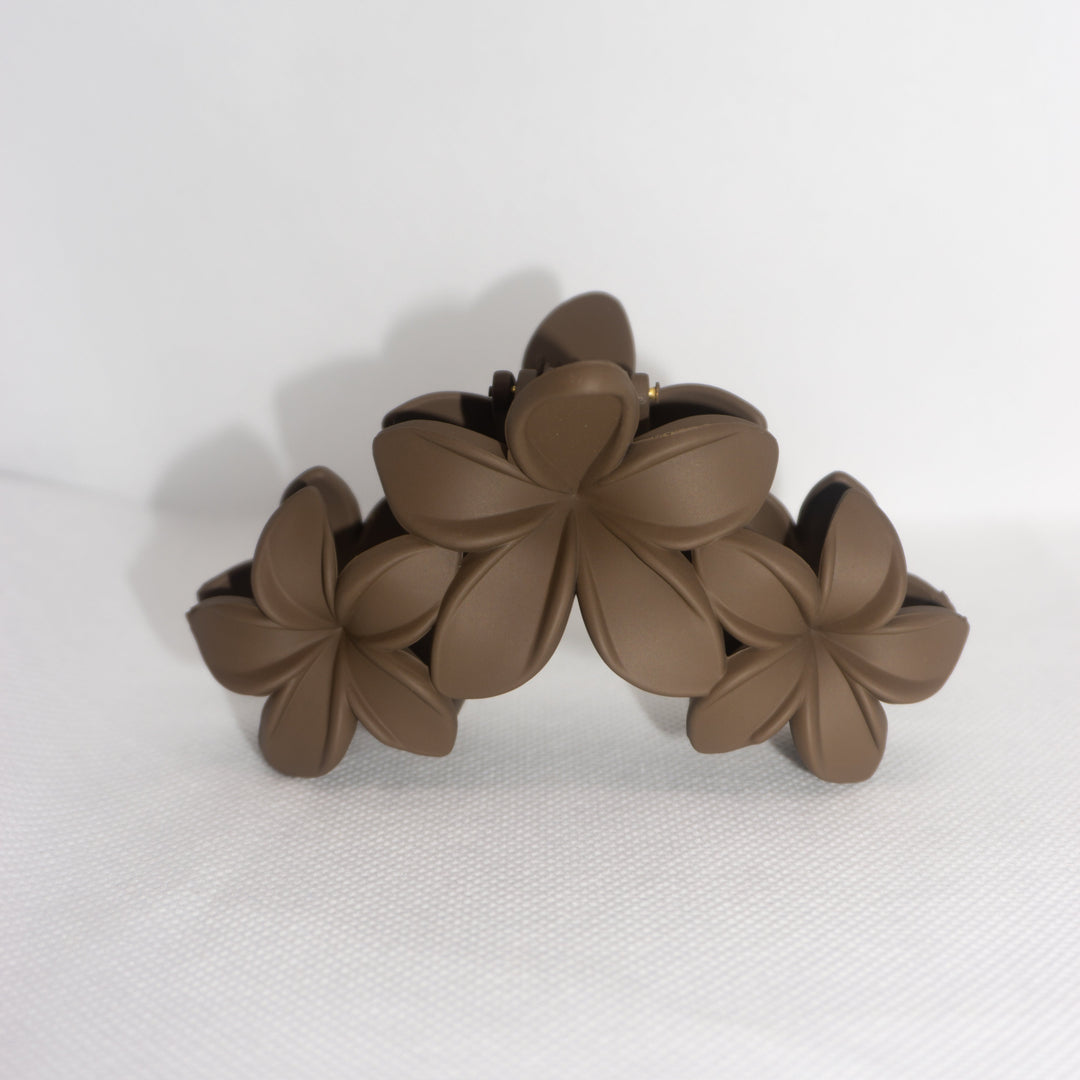 Triple Choco Flower HairClip