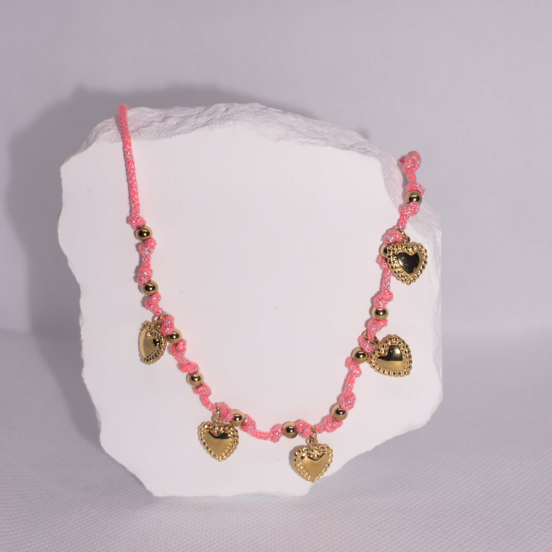 Pink Panter Heart Necklace