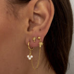 Load image into Gallery viewer, Pearl Palm One Piece Earring (Gold)
