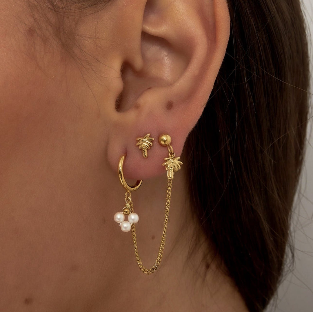 Mini Palm Earrings (Gold)