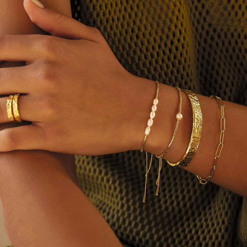 Golden Texture Bangle